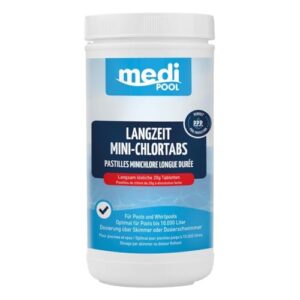 Medipool Langzeit MiniChlorTabs 1 kg, Tabs je 20g, Desinfektion mit Langzeiteffekt, wirkt auch gegen Trübungen & Algen