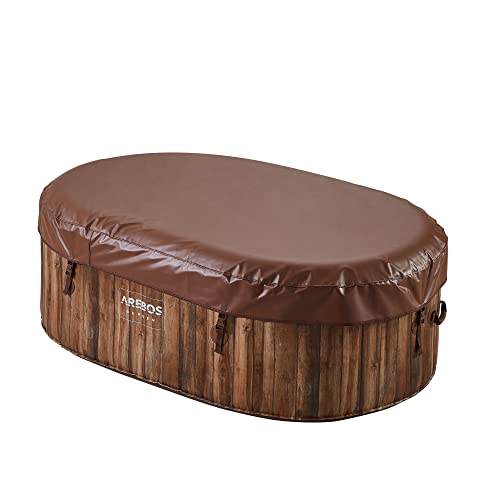 Arebos Whirlpool | Aufblasbar | In- & Outdoor | 190x120 cm oval | 2 Personen | 90 Massagedüsen | mit Heizung | 550 Liter | Inkl. Abdeckung | Bubble Spa & Wellness Massage – Bild 6