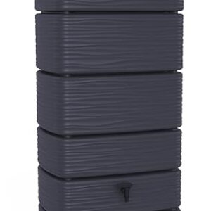 Ondis24 Regenwasser Wandtank Regenfass Eco 300 Liter Graphit anthrazit inkl. Wasserhahn