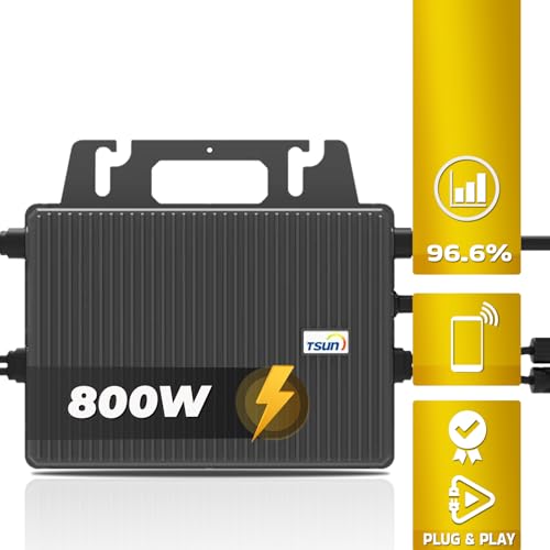 SUNNIVA 2392W Balkonkraftwerk 800W komplett Steckdose TSUN 800W Wechselrichter, PV Solaranlage Komplettset, 4x 460W BIFAZIAL, FULL BLACK, Glas-Glas Solarmodule, inkl.5m Kabel, Bluetooth – Bild 3