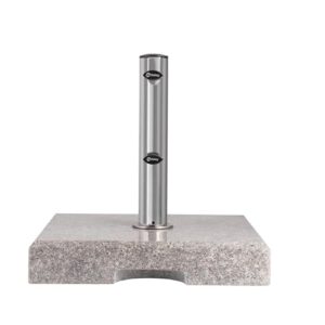 Sekey Granit Sonnenschirmständer mit Edelstahlrohr, Hochwertiger Sockel, für Schirmstöcke bis 32-48 mm, Balkonschirmständer 30KG Quadratisch