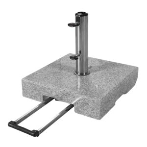 Doppler SL-AZ Trolley Granitsockel 45kg mit Rollen I Schirmständer für Sonnenschirme mit max. 250cm Schirmdurchmesser & 3,2-6,0cm Rohrdurchmesser I Sonnenschirmständer mit Auszieh-Griff