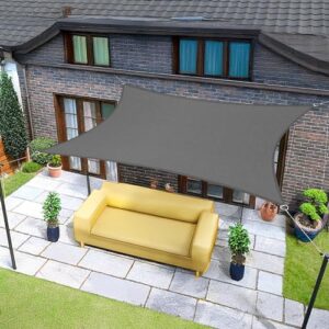 Sunnylaxx 3,5x4,5m Sonnensegel Rechteckig, Wasserdicht Sonnenschutz Sunsegel Color Anthrazit, 95% UV-Schutz,für Außenbereich,Garten