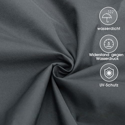 LOVE STORY Sonnensegel Dreieckig 5x5x7m Wasserdicht Anthrazit Anthrazit Sonnenschutz Windschutz Segel PES Polyester,95% UV-Schutz für Außenbereich, Terrasse, Balkon, Garten – Bild 3