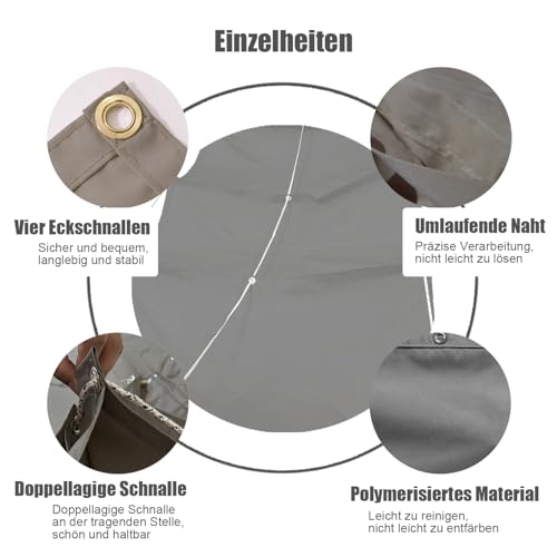 Einziehbare Welle Sonnensegel,Wellenmarkise Verstellbar Schutz vor UV-Strahlungen,Sonnenschutz,Wasserdicht,Garten,2x3M,Grau – Bild 6