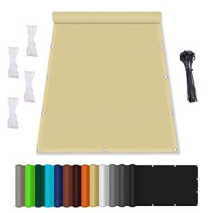 Sonnensegel Wasserdicht Rechteckig mit Ösen 2x3M, (Nach Mass) Markisenstoff UV Schutz 95%, Sonnenschutz Markise Reißfest Wetterfest mit Seil, für Balkon Terrasse Garten, Sand Beige