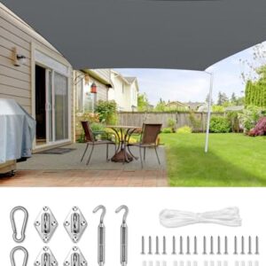 LOVE STORY Sonnensegel 4x5m mit Befestigung Set Rechteckige Antracita Sonnenschutz HDPE-Stoff, Atmungsaktiv, Wasserdurchlässig，95% UV-Schutz für Außenbereich, Terrasse, Balkon, Garten