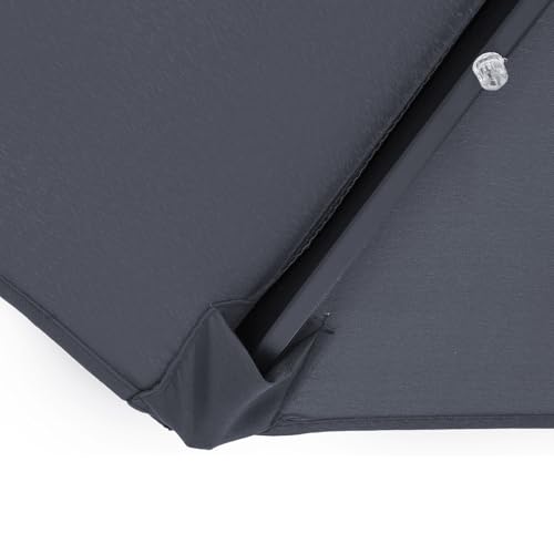 Kingsleeve® Sonnenschirm Balkon 300cm LED Beleuchtung UV Schutz 80 Solar Schutzhülle Groß Kurbel Knickbar Terrasse Gartenschirm Marktschirm Anthrazit – Bild 7