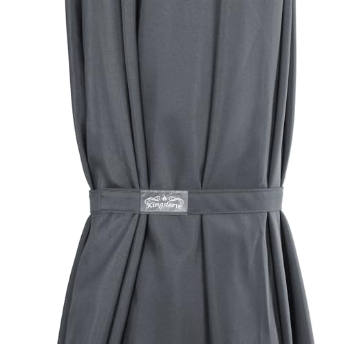 Kingsleeve® Sonnenschirm Balkon 300cm LED Beleuchtung UV Schutz 80 Solar Schutzhülle Groß Kurbel Knickbar Terrasse Gartenschirm Marktschirm Anthrazit – Bild 8