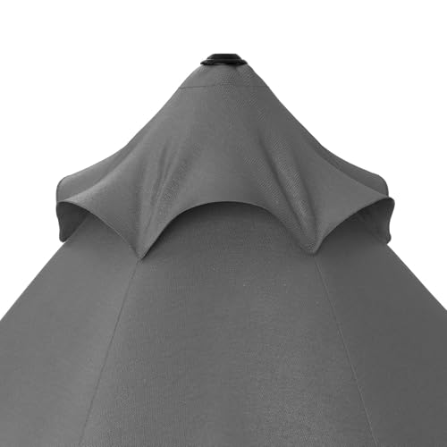Kingsleeve® Sonnenschirm UV Schutz 80 Balkon Schutzhülle 330cm Strand Schirm Groß Wasserabweisend Kurbel Aluminium Windöffnung Gartenschirm Anthrazit – Bild 5