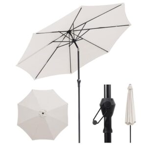 Sekey Sonnenschirm 300cm mit UV50 Schutz, Wasserabweisend Gartenschirm mit Kurbelbedienung – Ideal für Garten, Balkon & Terrasse