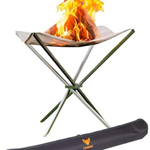 FENNEK HIGHFIRE | Hochwertiges, transportables XL Feuernetz aus Edelstahl | 60 x 60 x 63 cm | Mit Tasche | Perfekt für Daheim oder den mobilen Einsatz