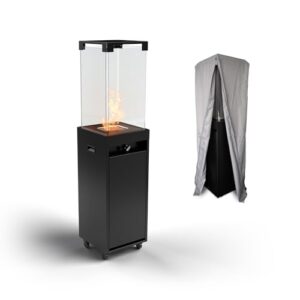 Planika - Faro – Terrassenheizer Gas schwarzer, 8kW tragbarer und freistehender, Propan Heizpilz für Ihren Garten und Terrasse (Faro Abdeckung), 36 x 36 x 150 cm