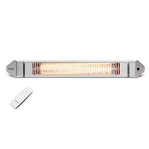 VASNER Teras 25 Infrarot Heizstrahler – Terrassenstrahler 2500 W, 4 Heizstufen, Infrarotstrahler für den Außenbereich, inkl. Fernbedienung, IP65 Schutz, deutscher Hersteller (Silber)