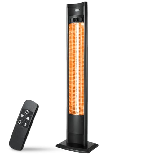 WALTER Professional Infrarot Standheizstrahler 2000 W, Hightech Wärmestrahler für Garten und Terrasse, Infrarot Heizstrahler, energieeffiziente Karbon-Infrarot Technologie, mit Fernbedienung