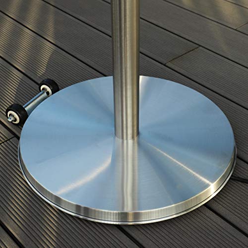 WALTER Halogen Terrassenstrahler 2100 W, Höhenverstellbar 180-210 cm, 3 Heizstufen, Integrierter Ablagetisch, Mobil mit Rädern, Wetterfest IP44, Ideal für Außenbereich, Terrassenheizer, Heizpilz – Bild 9
