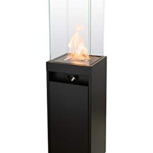 Planika - Faro - Gartenkamin Aussenkamin Terrasse Balkon Kamin Feuerstelle Outdoor Terrassenkamin Gaskamin Kamin Outdoor - bis zu 8 kW - Angetrieben Durch LPG - Eingebaute Rollen - Brenndauer 55 Std