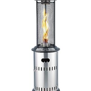 Enders® Terrassenfeuer Gas VULANO, 5589, Vormontiert mit stufenloser Regulierung, höhenverstellbar, Transport-Räder, Umkippsicherung, Silber