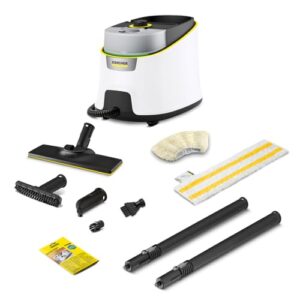 Kärcher Dampfreiniger SC 4 Deluxe, Dampfdruck: 4 bar, Aufheizzeit: 3 min., Fläche: ca. 130 m², Tank: 0,5 l 1,3 l, inkl. Bodenreinigungsset EasyFix, Düsen, Mikrofaser-Überzug und Bürsten