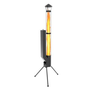 Beneouya 164 cm Raketenofen mit Glasrohr, Feuersäule und Pelletofen, Terrassenheizer und Gartenkamin für den Garten und die Terrasse