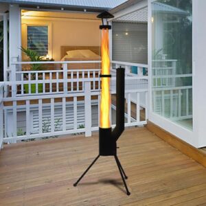 Alternative view of Beneouya 164 cm Raketenofen mit Glasrohr, Feuersäule und Pelletofen, Terrassenheizer und Gartenkamin für den Garten und die Terrasse