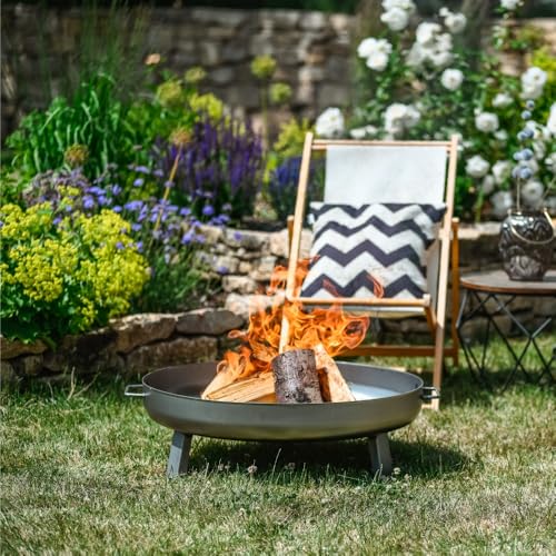 Czaja® Feuerschale Bonn 80 cm mit Funkenschutz Flamme | Feuerschalen mit Funkengitter für den Garten, Terrasse und Balkon, Feuertonne und Feuerkorb, große Feuerstelle für den Garten – Bild 2