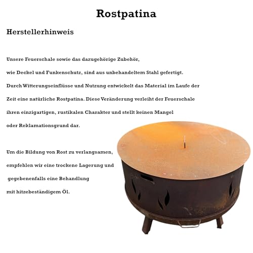 SOUK ONE Feuerschale Madrid 100 cm, Feuerschale - Feuerstelle für den Garten, Funkenschutz, Terrasse und Balkon, Feuertonne und Feuerkorb (Ø 100cm Madrid) – Bild 8