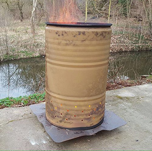 200 Liter Metallfass Metalltonne Tonne Brenntonne Feuertonne Blechfass Ghetto, Rund – Bild 3
