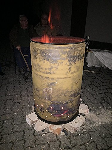 200 Liter Metallfass Metalltonne Tonne Brenntonne Feuertonne Blechfass Ghetto, Rund – Bild 5