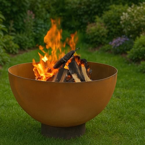 BBQ-Toro Feuerschale mit Grill Ø 60 cm | Rostoptik | Feuerplattengrill, Outdoor Feuerstelle mit Grillplatte, Grill Feuerschale | Brennschale, Feuerwanne für Garten, Garden Fire Pit, Fire Bowl – Bild 2