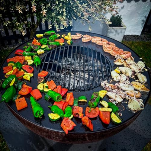 BBQ-Toro Feuerschale mit Grill Ø 60 cm | Rostoptik | Feuerplattengrill, Outdoor Feuerstelle mit Grillplatte, Grill Feuerschale | Brennschale, Feuerwanne für Garten, Garden Fire Pit, Fire Bowl – Bild 4