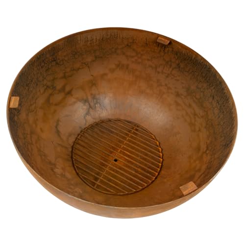 BBQ-Toro Feuerschale mit Grill Ø 60 cm | Rostoptik | Feuerplattengrill, Outdoor Feuerstelle mit Grillplatte, Grill Feuerschale | Brennschale, Feuerwanne für Garten, Garden Fire Pit, Fire Bowl – Bild 5