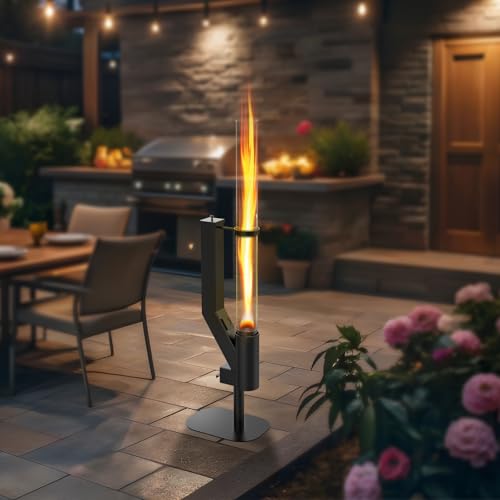 Rayzi Outdoor-Pellet Fackel 147 cm – Terrassenheizung, Holzpellets Ofen – Pellets-Feuerstelle für draußen – Rauchfreie Flamme, Garten-Feuerstelle,Kamin für Camping, Terrasse, Garten & Picknick RH-03 – Bild 2