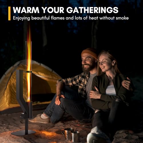 Rayzi Outdoor-Pellet Fackel 147 cm – Terrassenheizung, Holzpellets Ofen – Pellets-Feuerstelle für draußen – Rauchfreie Flamme, Garten-Feuerstelle,Kamin für Camping, Terrasse, Garten & Picknick RH-03 – Bild 4