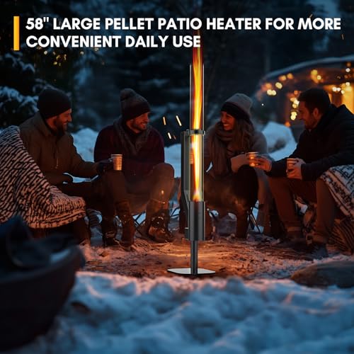 Rayzi Outdoor-Pellet Fackel 147 cm – Terrassenheizung, Holzpellets Ofen – Pellets-Feuerstelle für draußen – Rauchfreie Flamme, Garten-Feuerstelle,Kamin für Camping, Terrasse, Garten & Picknick RH-03 – Bild 8