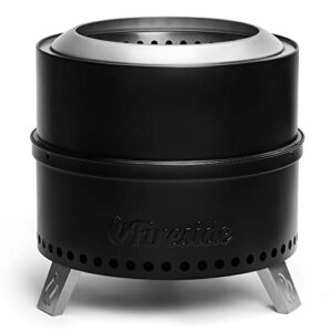 TURBRO 48.3 cm rauchfreie Feuerstelle für Holzverbrennung im Freien, tragbarer Edelstahl-Campingkocher mit Ständer, Abnehmbarer Aschekanne, wasserdichte Aufbewahrungstasche, einzigartiges