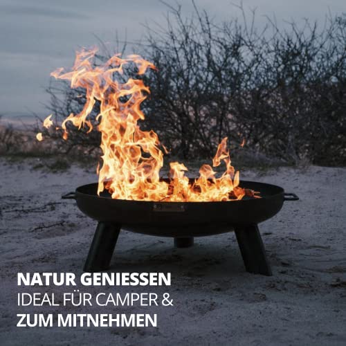 Finnwerk HARRI Feuerschale 80 cm - Massive und Dekorative Schwarze Feuerstelle - Große Feuerschalen für den Garten - Schlicht und Schick - Feuerschalen Deckel und Zubehör separat erhältlich – Bild 5