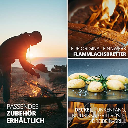 Finnwerk HARRI Feuerschale 80 cm - Massive und Dekorative Schwarze Feuerstelle - Große Feuerschalen für den Garten - Schlicht und Schick - Feuerschalen Deckel und Zubehör separat erhältlich – Bild 6