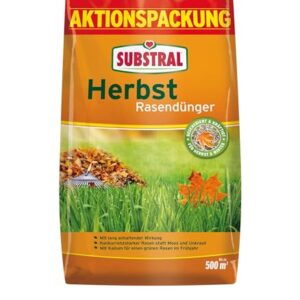 Substral Herbst Rasendünger, kaliumreicher Spezial-Rasendünger mit lang anhaltender Wirkung für 500 m², 12,5 kg Sack