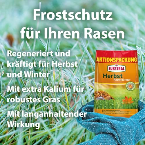 Substral Herbst Rasendünger, kaliumreicher Spezial-Rasendünger mit lang anhaltender Wirkung für 500 m², 12,5 kg Sack – Bild 4