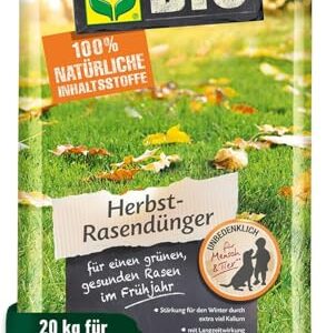 COMPO BIO Herbst-Rasendünger als Stärkung für den Winter und für einen grünen, gesunden Rasen im Frühjahr 20 KG für 400 m²