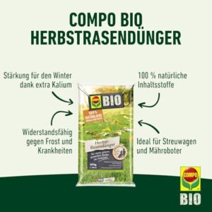 Alternative view of COMPO BIO Herbst-Rasendünger als Stärkung für den Winter und für einen grünen, gesunden Rasen im Frühjahr 20 KG für 400 m²