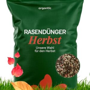 organtic Herbstrasendünger 20kg - Rasendünger mit Kalium für Herbst & Winter - Unterstützt sattgrünen Rasen, Moosverdrängung & starke Rasengräser - Für organische Rasenpflege im Garten
