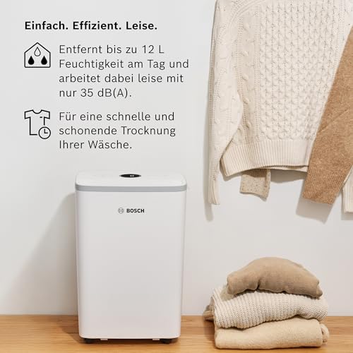 Bosch Dry 2000 Luftentfeuchter - Einfach. Effizient. Leise. - Für Räume bis zu 24 m² - Ideal für Deine Wohnung die schnelle Trocknung Deiner Wäsche – Bild 3