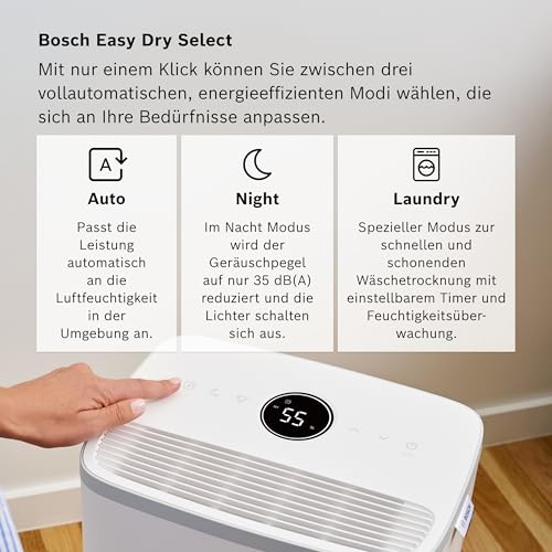 Bosch Dry 2000 Luftentfeuchter - Einfach. Effizient. Leise. - Für Räume bis zu 24 m² - Ideal für Deine Wohnung die schnelle Trocknung Deiner Wäsche – Bild 4