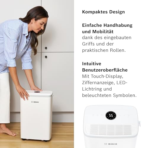Bosch Dry 2000 Luftentfeuchter - Einfach. Effizient. Leise. - Für Räume bis zu 24 m² - Ideal für Deine Wohnung die schnelle Trocknung Deiner Wäsche – Bild 6