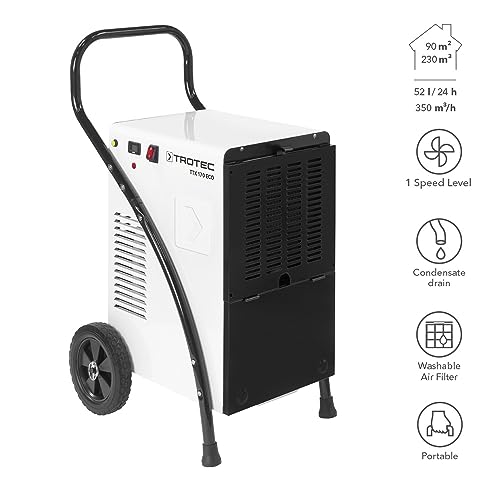 TROTEC Luftentfeuchter TTK 170 ECO – Leistung 52 L/Tag – Fläche 90 m² / 230 m³ – Bautrockner mit Betriebsstundenzähler – für große Räume – Bild 3