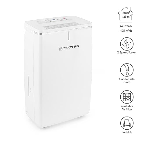 TROTEC Luftentfeuchter elektrisch TTK 72 E – Leistung 24 L/Tag – Fläche 50 m² / 125 m³ – mit Autoabschaltung – für Wohnung und Schlafzimmer – Bild 3