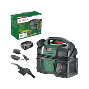 Bosch Akku-Druckreiniger Fontus 18V-6 für Fahrräder (mobil, mini, 6-Liter-Wassertank, 8 Druckstufen, Aufbewahrung für Schlauch und Pistole, inkl. 1 x 2,0 Ah 18V Akku und Ladegerät)