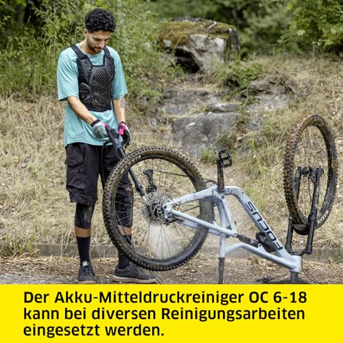 Kärcher Mobile Outdoor Cleaner OC 6-18 (Mitteldruck 24 bar, Flexschlauch 4m, ohne Akku und ohne Schnellladegerät) Gelb – Bild 2